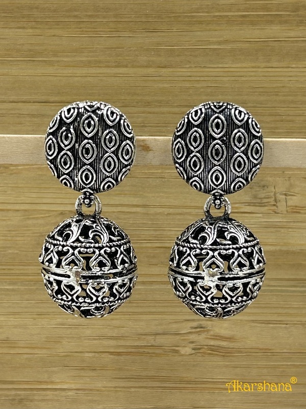 Oxidised Ball drops Jhumka A1OJ00016 Oxidised Ball drops Jhumka A1OJ00016