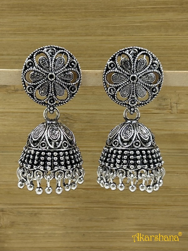 Oxidised Jhumka with Ghungroo A1OJ00040 Oxidised Jhumka with Ghungroo A1OJ00040