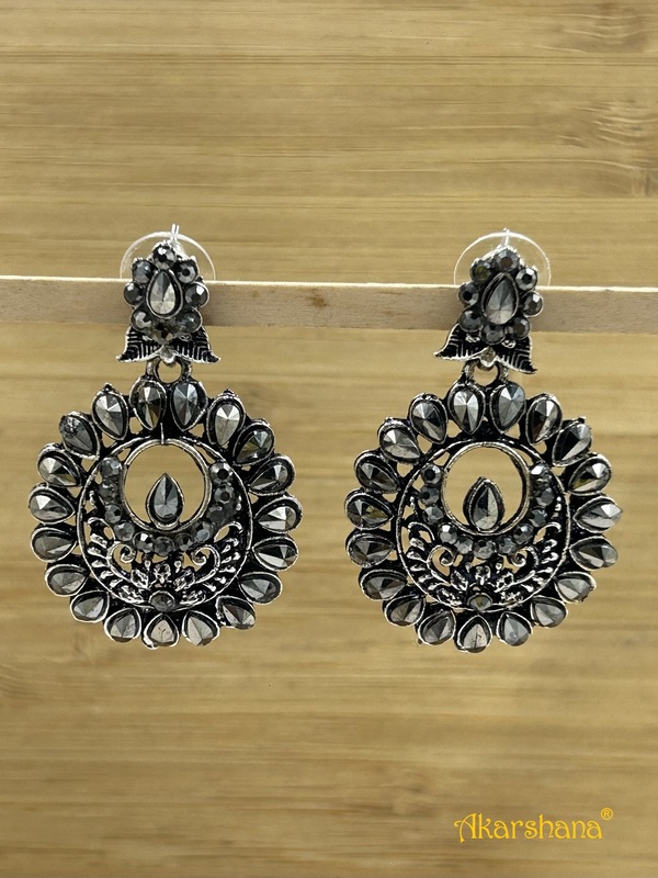 Black Kundan Dangles A1TJ00004 Black Kundan Dangles A1TJ00004