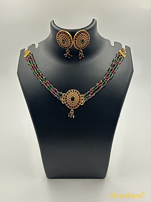 Antique 3 Lines Hydro Crystal Choker A1TJ00077A Antique 3 Lines Hydro Crystal Choker A1TJ00077A