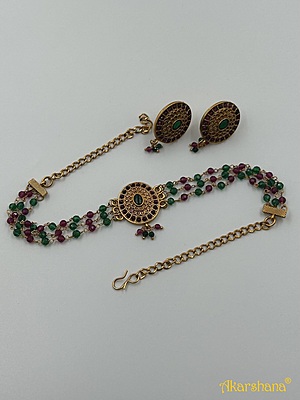 Antique 3 Lines Hydro Crystal Choker A1TJ00077A Antique 3 Lines Hydro Crystal Choker A1TJ00077A