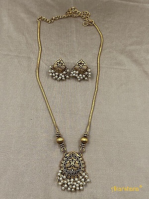 Antique Chain Mala with Peacock Pendant A1TJ00083A Antique Chain Mala with Peacock Pendant A1TJ00083A