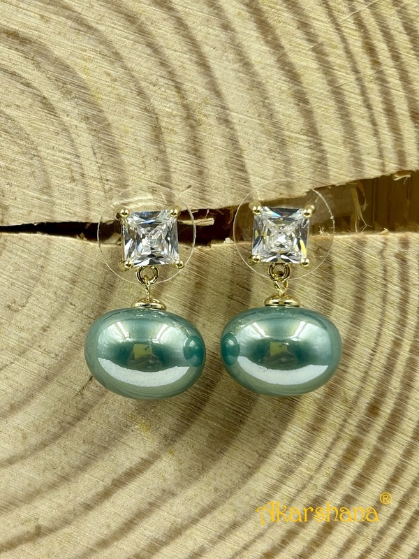 CZ Stone Green Pearl Dangles A6FJ00195H CZ Stone Green Pearl Dangles A6FJ00195H