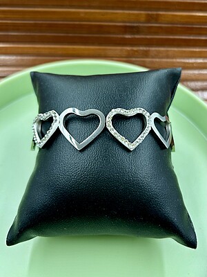 Anti Tarnish Silver Kada Bracelet with Stones A7FJ00016B Anti Tarnish Silver Kada Bracelet with Stones A7FJ00016B