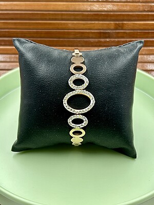 Anti Tarnish Rose Gold Kada Bracelet with Stones A7FJ00016G Anti Tarnish Rose Gold Kada Bracelet with Stones A7FJ00016G